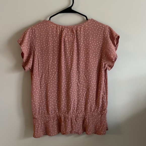Rails Bretton peplum Blouse Rosewood Mini Hearts blush pink small cottage core - Picture 6 of 6